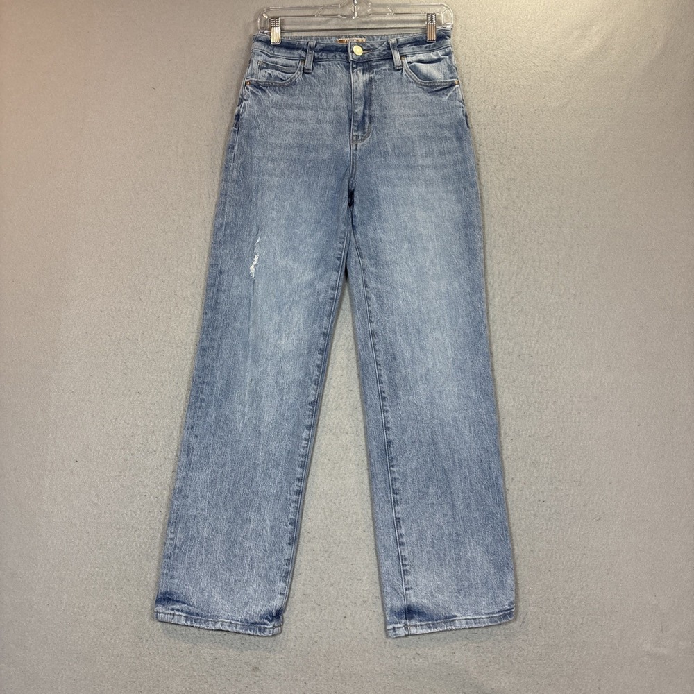 KUT From The Kloth Sienna Wide Leg Jeans Womens 00 Light Blue High Rise Stretch